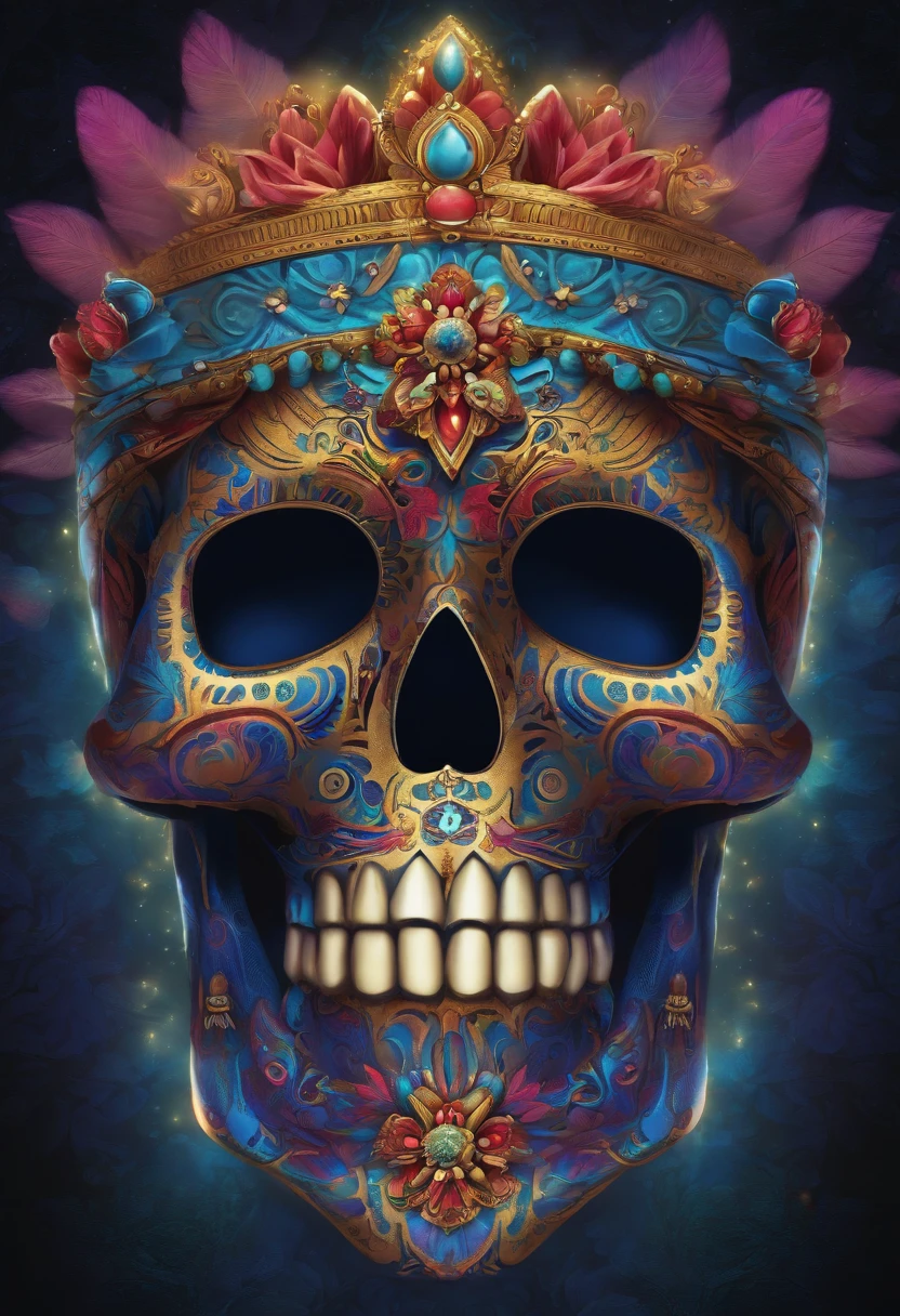 <lora:Skull:0.75> epoxy_skull, A skullish head made of flowers growing out it's neck inside a dark cave with black rocks in the background'batman</photo>vogue magazine photorealistic movie still frame from new batikalism <dark gloomy atmosphereCinecene photo realistic lighting refraction; ultra