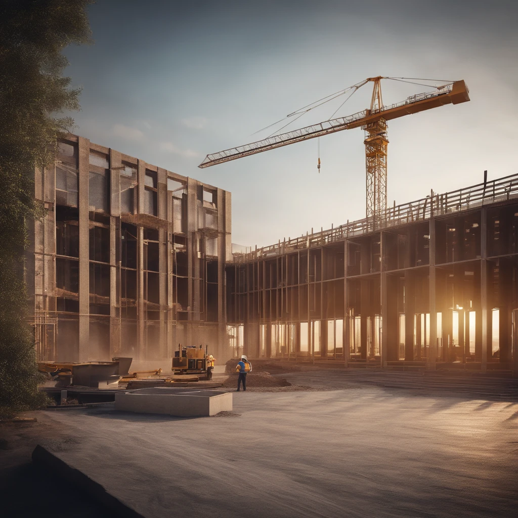 Create image of the bim implementation process in civil construction