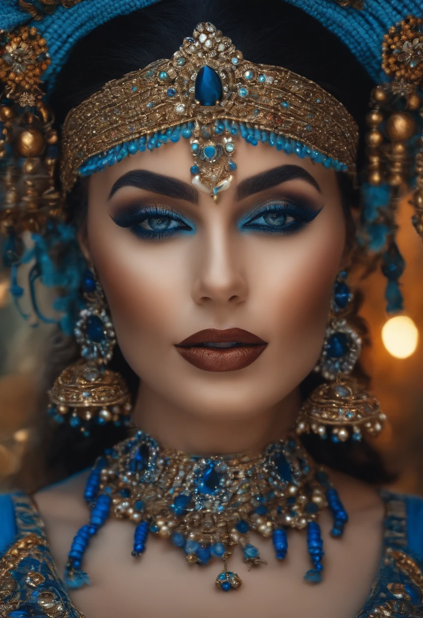 MULHER LINDA COM PEITOS GRANDES E DE CAALCINHA AZUL