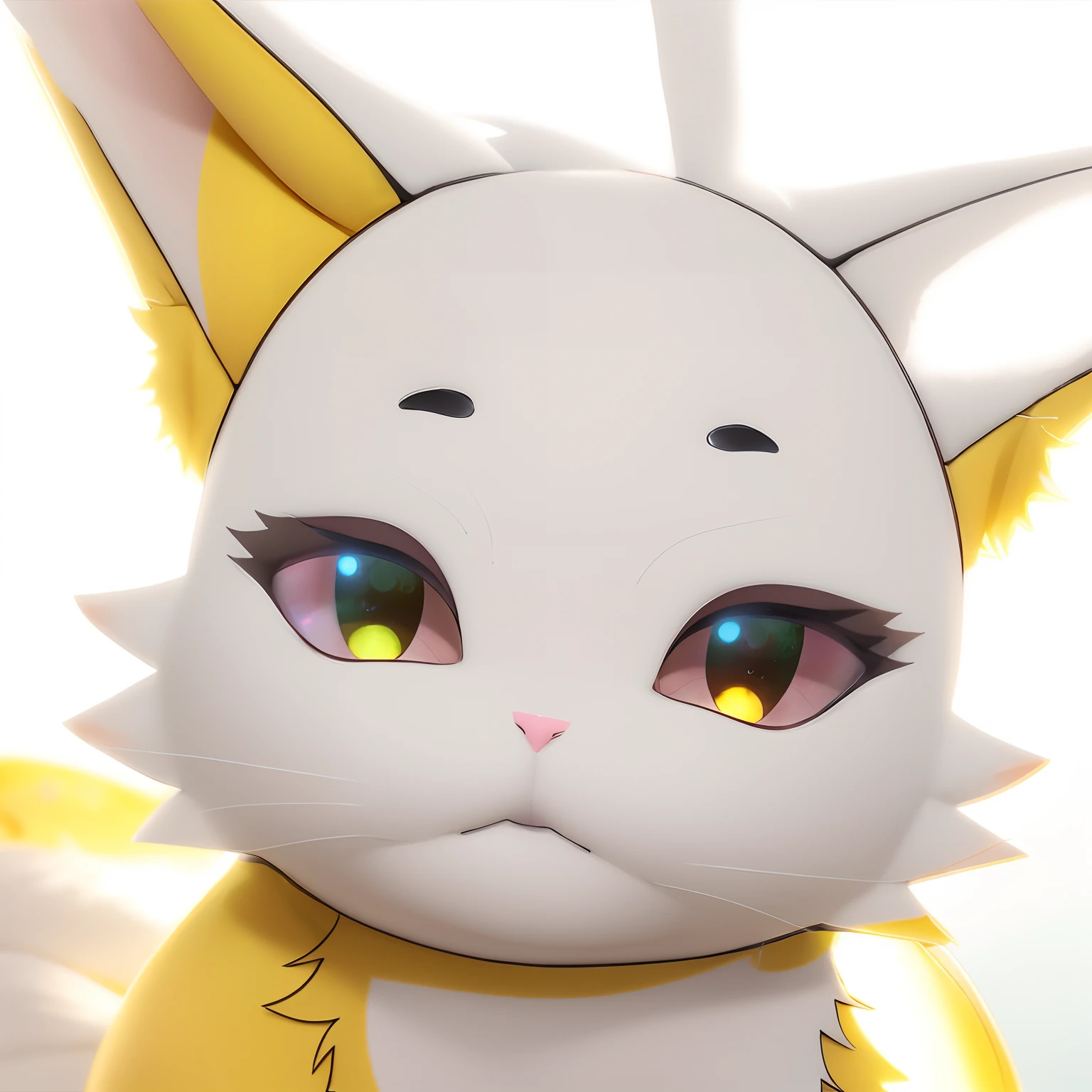 anime image of a cat with yellow eyes and a white coat, anime cat, anime visual of a cute cat, anime catgirl, a moogle in the legend of korra, cute anime catgirl, neferpitou, beautiful anime catgirl, realistic anime cat, very beautiful anime cat girl, sora as a cat, in the anime film, white fox anime