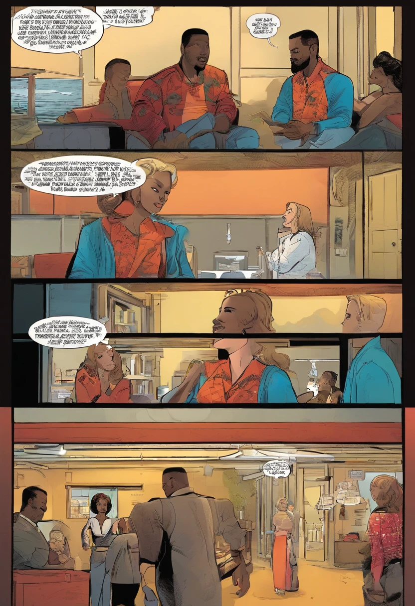 American comics, the comic story is presented in multiple irregular panels with color. A thick white woman is getting fucked by black guy while husband is coming through the door. Wife gets more excited after seeing husband