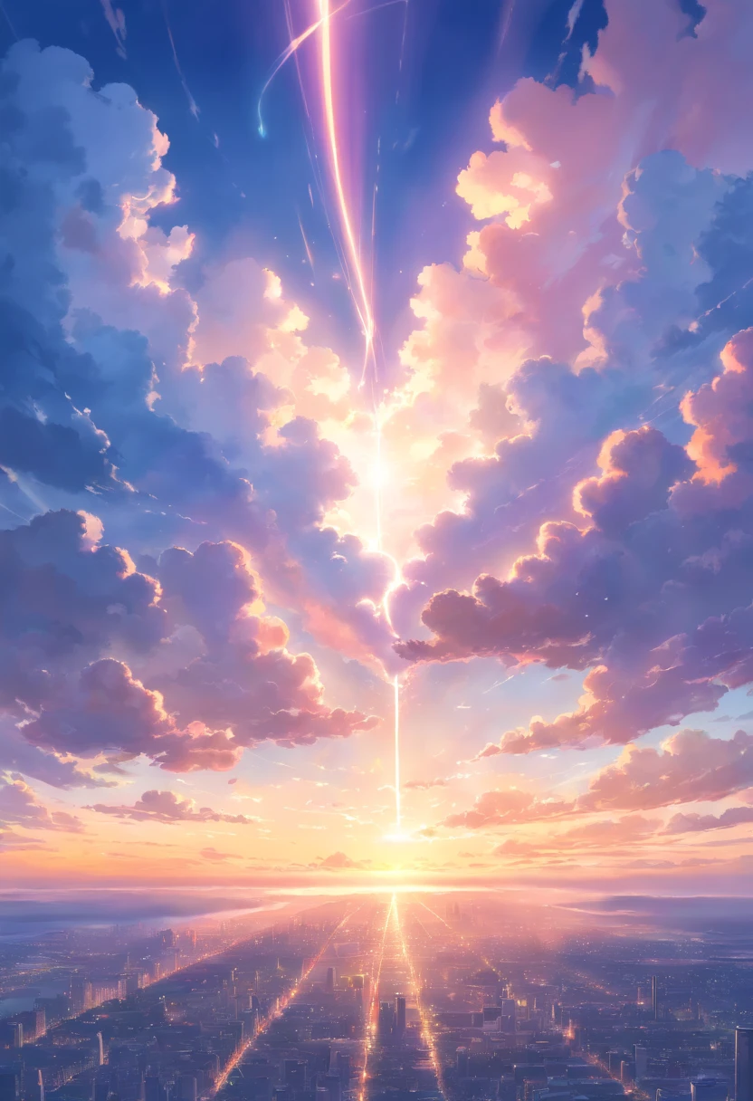 Heart of light in the clouds in a sky at sunset. no character in the result.
