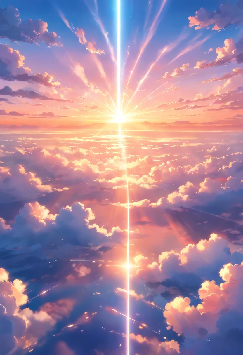 Heart of light in the clouds in a sky at sunset. no character in the result.