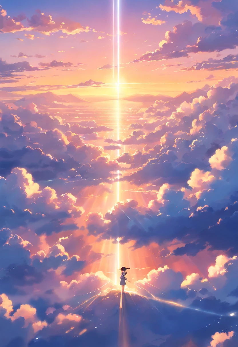 Heart of light in the clouds in a sky at sunset. no character in the result.