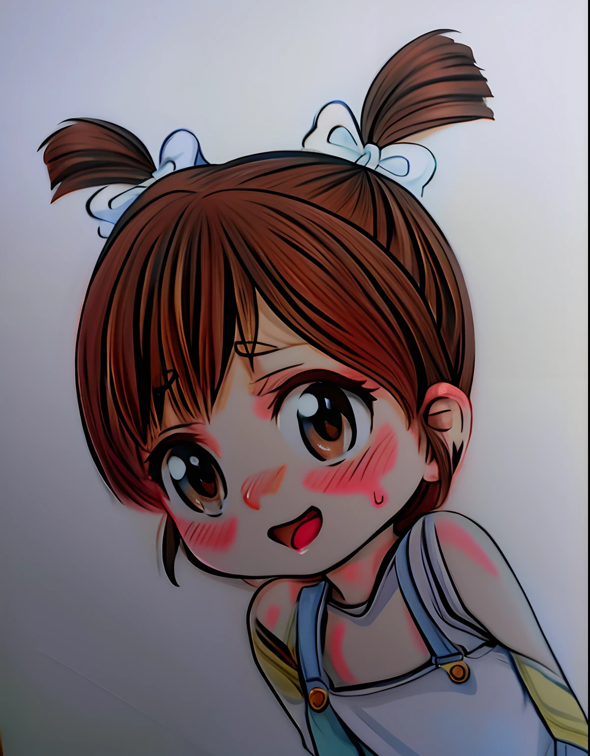 cartoon girl with a surprised look on her face, cute kawaii girl, kawaii realistic portrait, cute anime face, loli, chibi girl, portrait of cute anime girl, kawaii chibi, extremely cute anime girl face, chibi anime girl, anime moe artstyle, cute character, cute anime girl, cute natural anime face, chibi, anime chibi, cute anime girl portrait, brown hair, brown eyes, bron eyebrow