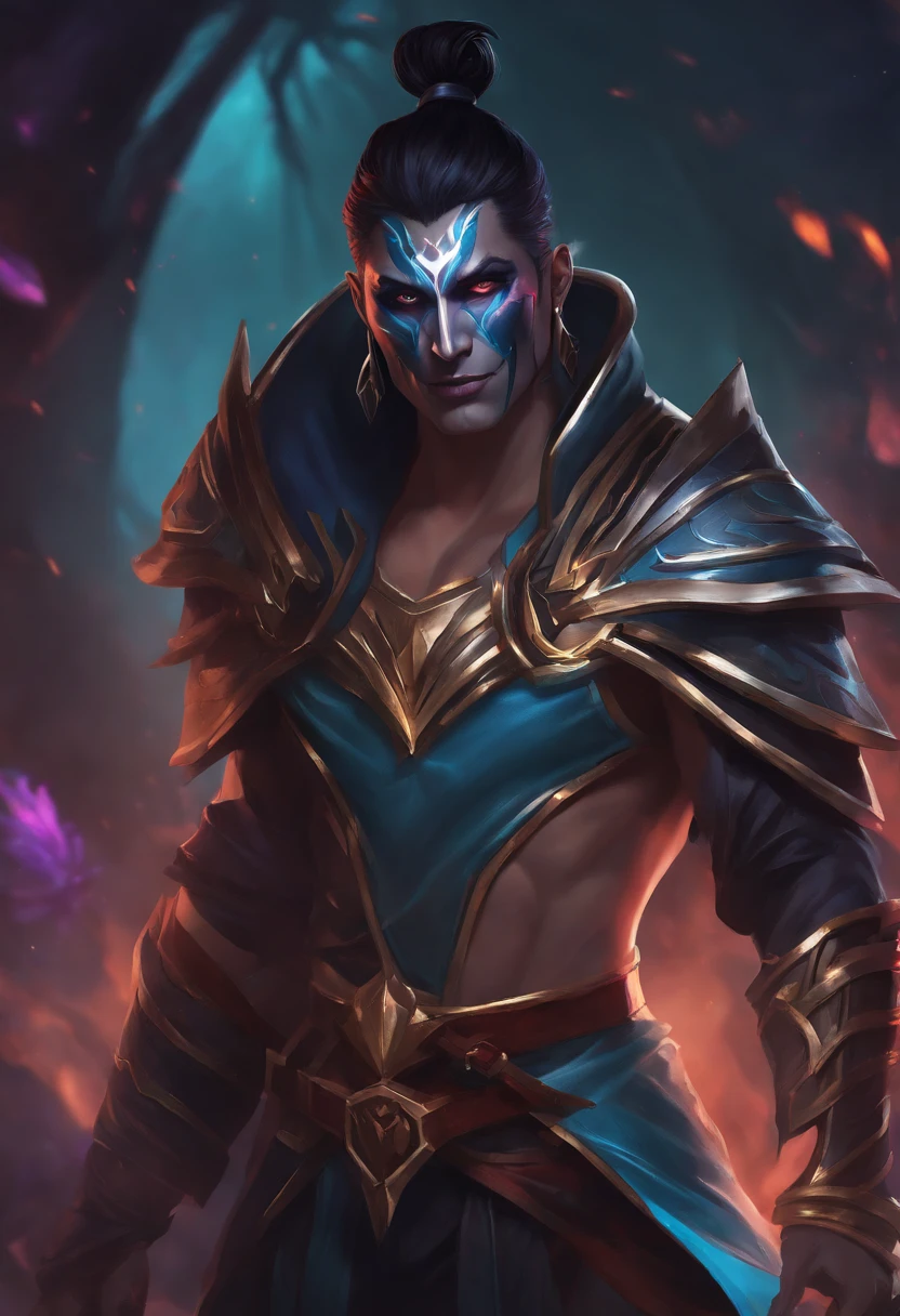 Make a character art Kayn from the game league of legends for a twitch layout