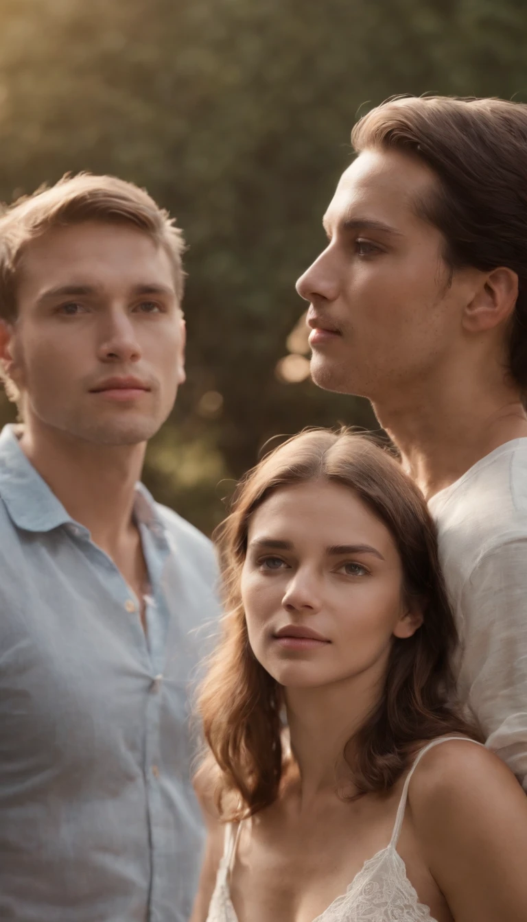 4 pessoas, sendo 2 mulheres e 2 homens, todos jovens de 25 anos. Late afternoon if summer