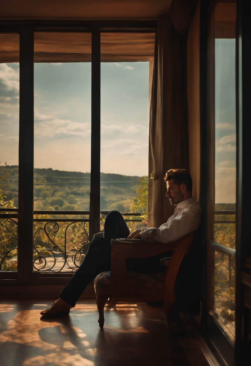 A lazy person sits without doing anything