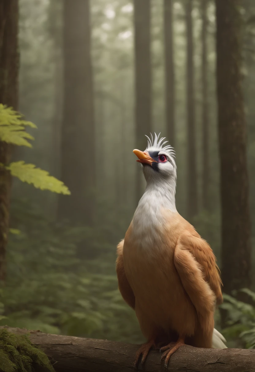 There is a painting of a man and a bird in the forest, arte de fantasia peluda, fantasia raposa amor, Beeple e Jeremias Ketner, arte peluda muito bonita, Cyril Rolando e Goro Fujita, Directed by: Ryan Yee, Artgerm e Atey Ghailan, anime exuberante john 8k madeiras, anthropomorphic furry art