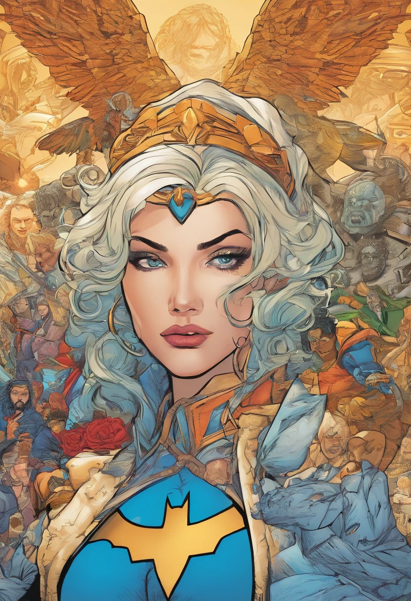 Personagem mulher de Quadrinho estilo alan moore,Jovem mulher de cabelo ruivo e cacheado,Olho azul,Sarda no rosto,alta resolução,Mega qualidade,Ultra HD,quadrinho separado em 3 quadrados,Com a personagem,Ultra perfeito