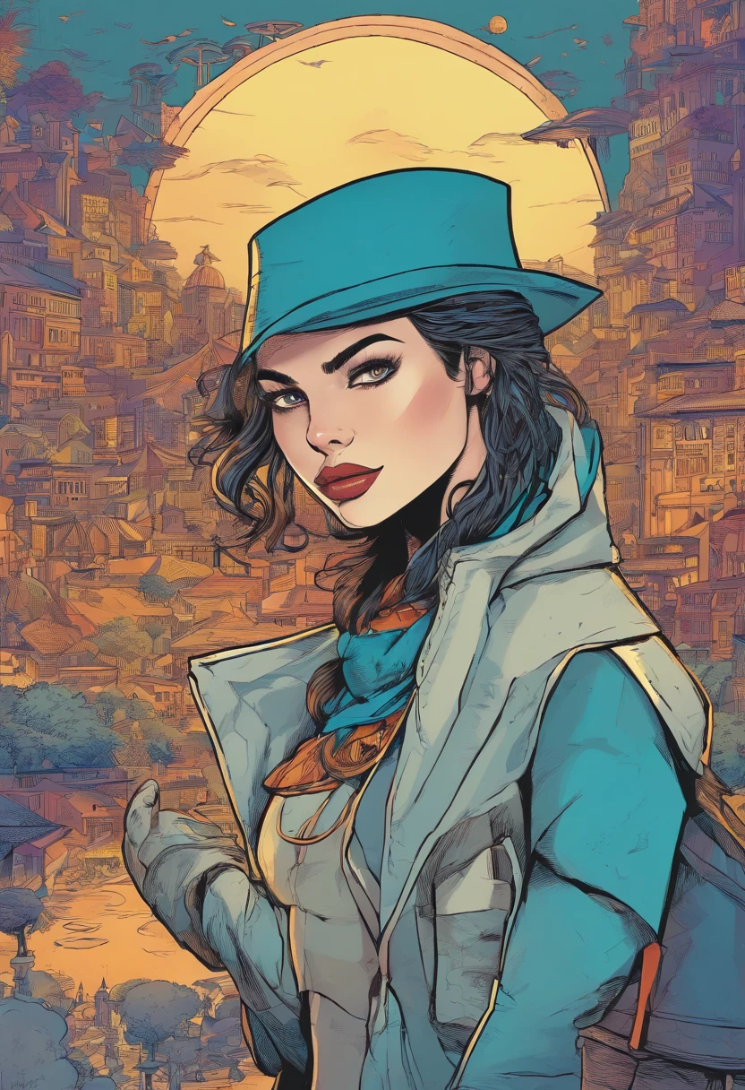 Personagem mulher de Quadrinho estilo alan moore,Jovem mulher de cabelo ruivo e cacheado,Olho azul,Sarda no rosto,usando um evstido gotico,alta resolução,Mega qualidade,Ultra HD,quadrinho separado em 3 quadrados,Com a personagem,Ultra perfeito,Rosto perfeito,cada detalhe perfeito