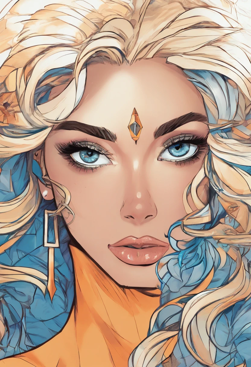 Personagem mulher de Quadrinho estilo alan moore,Jovem mulher de cabelo ruivo laranja e cacheado,Olho azul,Sarda no rosto,usando um vestido gotico,alta resolução,Mega qualidade,Ultra HD,quadrinho separado em 3 quadrados,Com a personagem,Ultra perfeito,Rosto perfeito,cada detalhe perfeito