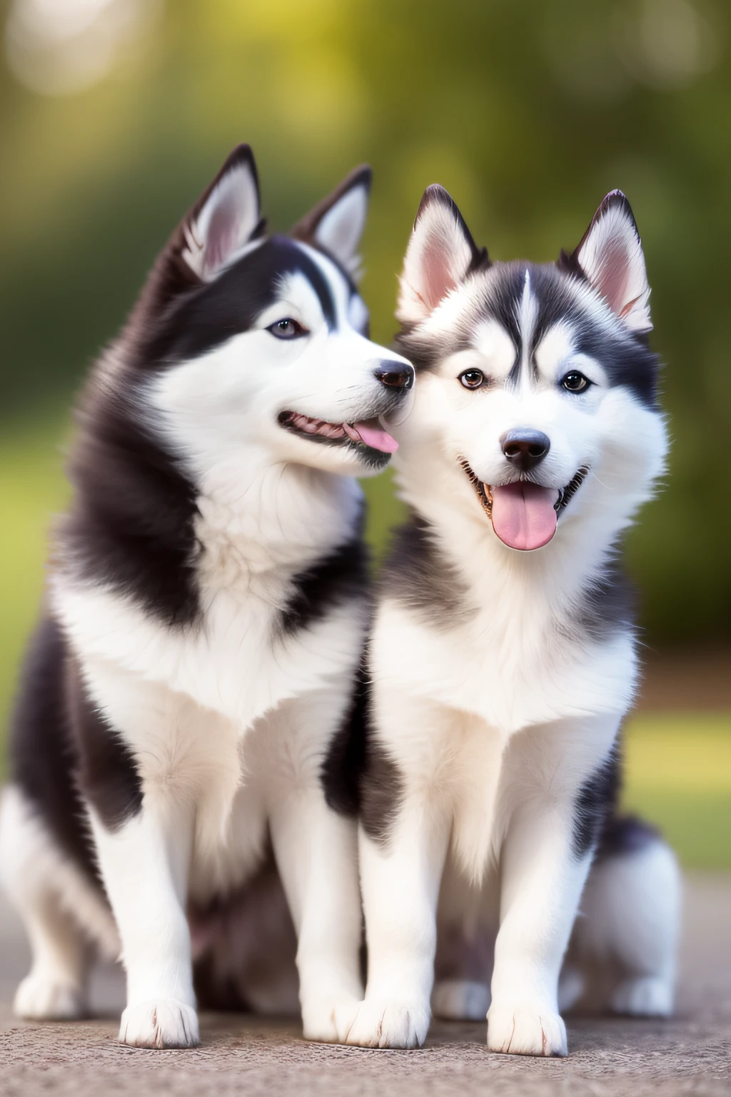 A beautiful siberian husky puppy is depicted on an oil canvas, cada pincelada cuidadosamente trazada revela su belleza y encanto. Su suave, Shiny coat blends into warm, Tonos vibrantes, like the gold of the sun that caresses his back and the dark brown that adorns his ears and eyes.. The puppy's gaze radiates joy and tenderness, reflejando la lealtad y el amor incondicional que nos dan nuestras mascotas. Meticulous details highlight his wet and playful nose, its small but strong legs, Listo para explorar el mundo con entusiasmo. In this oil painting, Se captura la esencia de la nobleza canina, Conveying the happiness and deep connection we share with our faithful companions