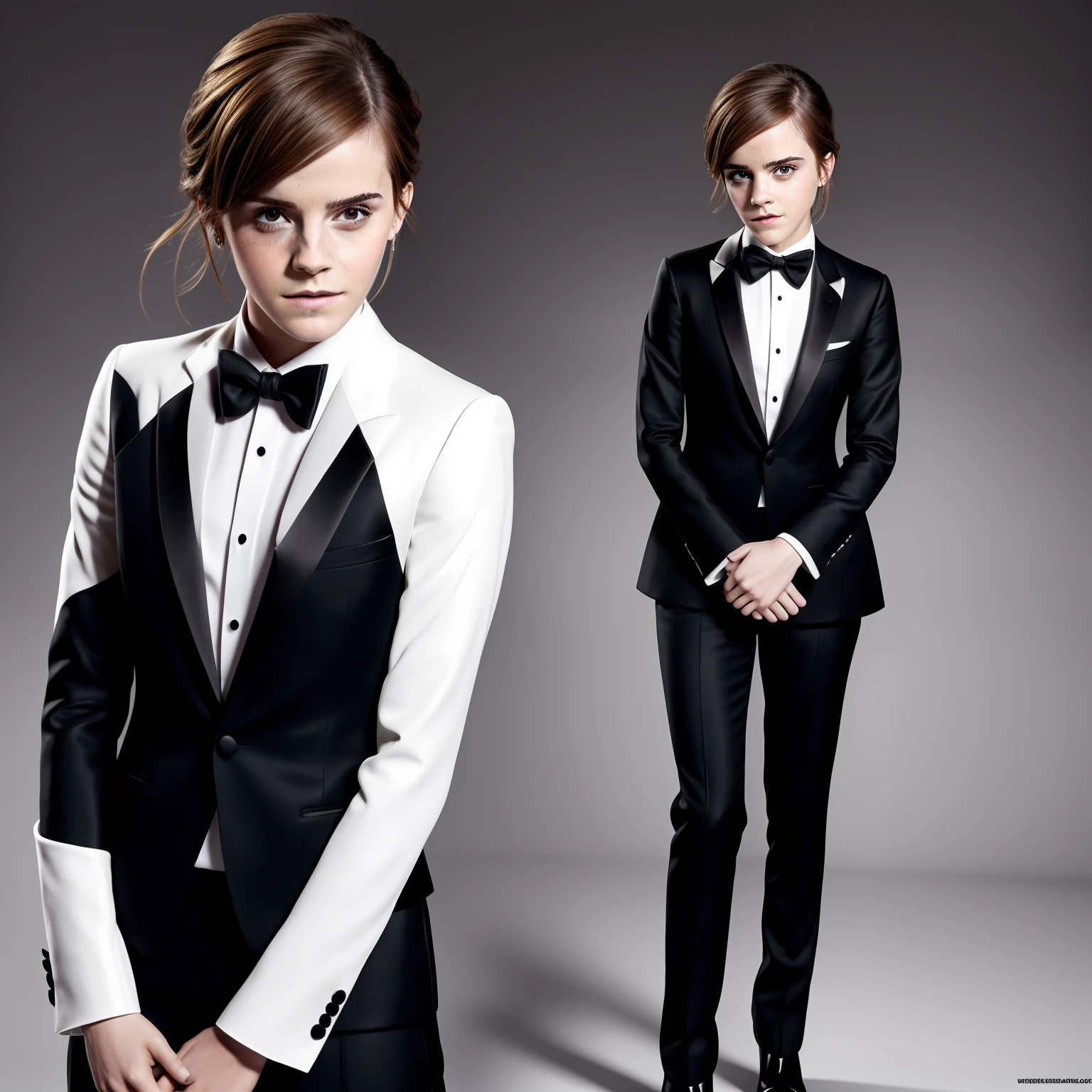 Emma Watson, tuxedo, fashion modeling, concept character