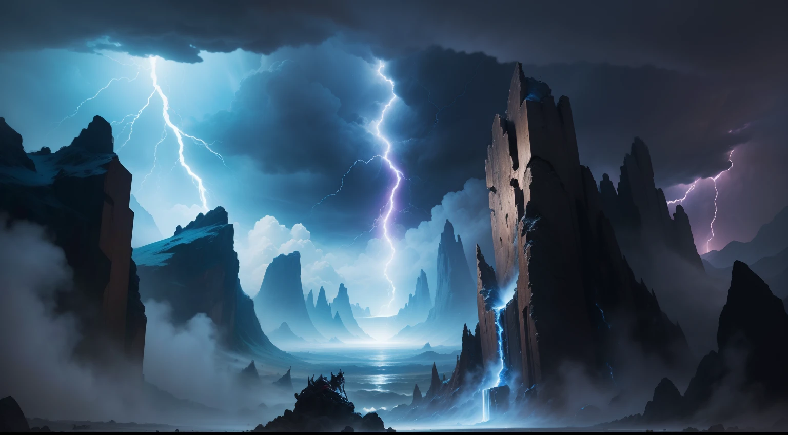 The clash of the gods, Zeus and Typhon, as they battle for control of the heavens, their thunderbolts and chaos raining down.