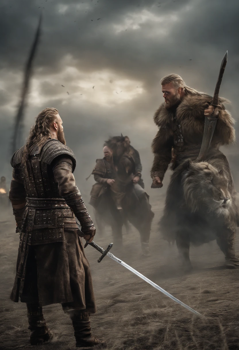 Image of Ragnar in a sword confrontation with the cinematic Sovereign Fro