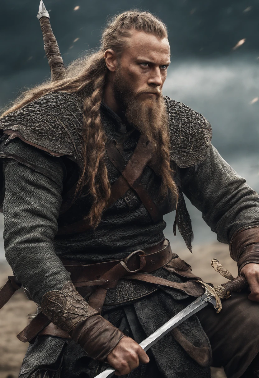 Image of Ragnar in a sword confrontation with the cinematic Sovereign Fro
