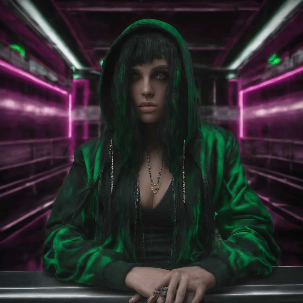 (twenty year old woman:1.3), solo, cute bimbo woman standing in a mall, black latex leggings, pink hoodie, baseball cap backwards, long green hair, thick lips, gold jewellery, gold loop earrings, pokies, r/eyes, detailed eyes, ((green eyes)), 100-60-120, Breast Cup-E, cleavage, ((masterpiece)), (high quality), (best quality), (detailed), hd, perfect lighting, detailed face, detailed body, masterpiece, super detailed, best quality, 8K, Textured skin, ultra realistic, Oktan-Rendering, UHD, Unreal-Enigine 5, IG-Modell, extremely detailed.