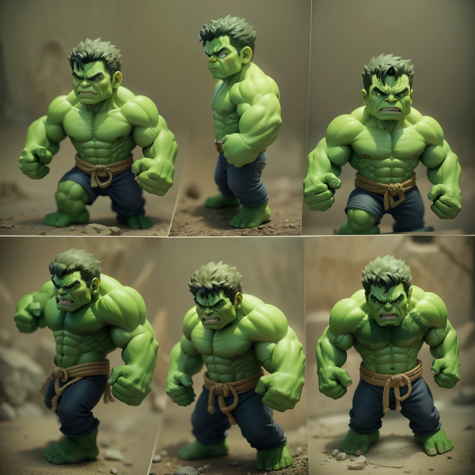 Hulk in miniature brave look like baby