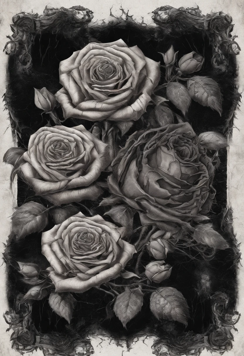 roses with human eyeball at the center of each rose, realistic