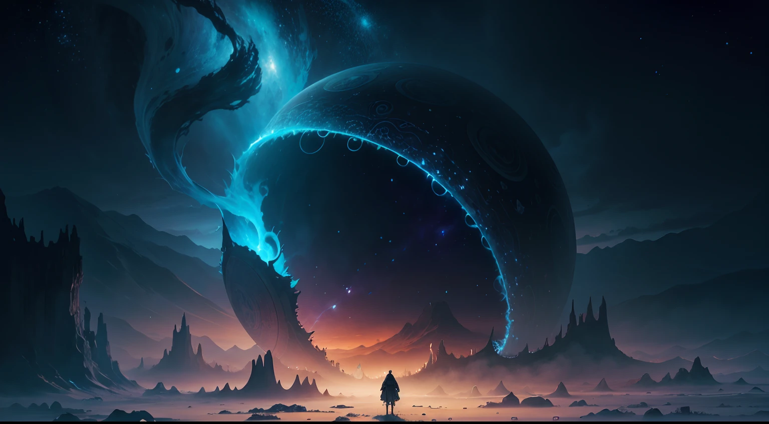Guided by the whispered lullaby of perlin noise, a lone wanderer traverses the realms of an abstract dreamscape, finding solace in the solitude of a world that resonates with the intricate textures and patterns that mirror their very essence --v 6