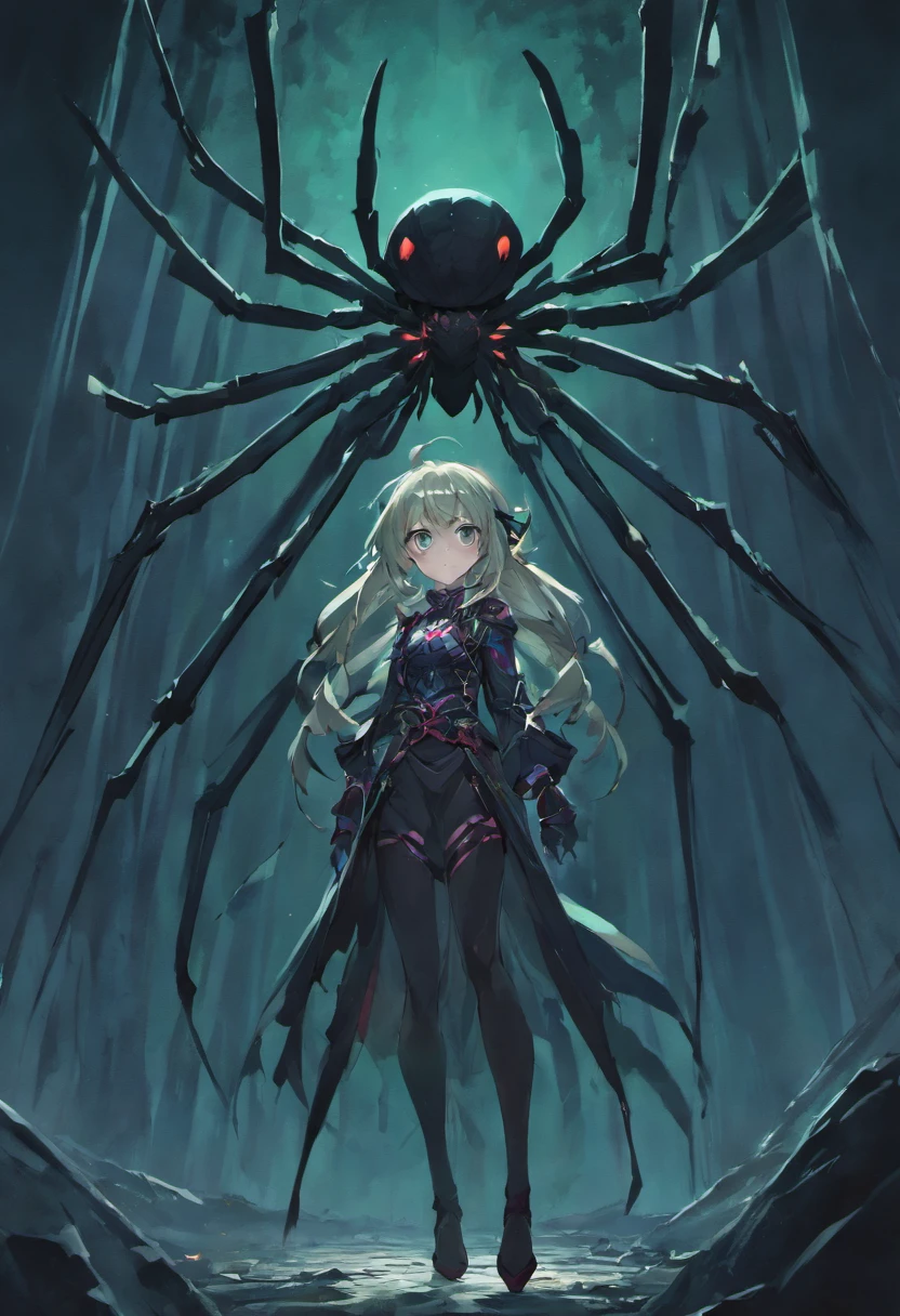 Dark big spider , underdark,night florest, fantasy 4k