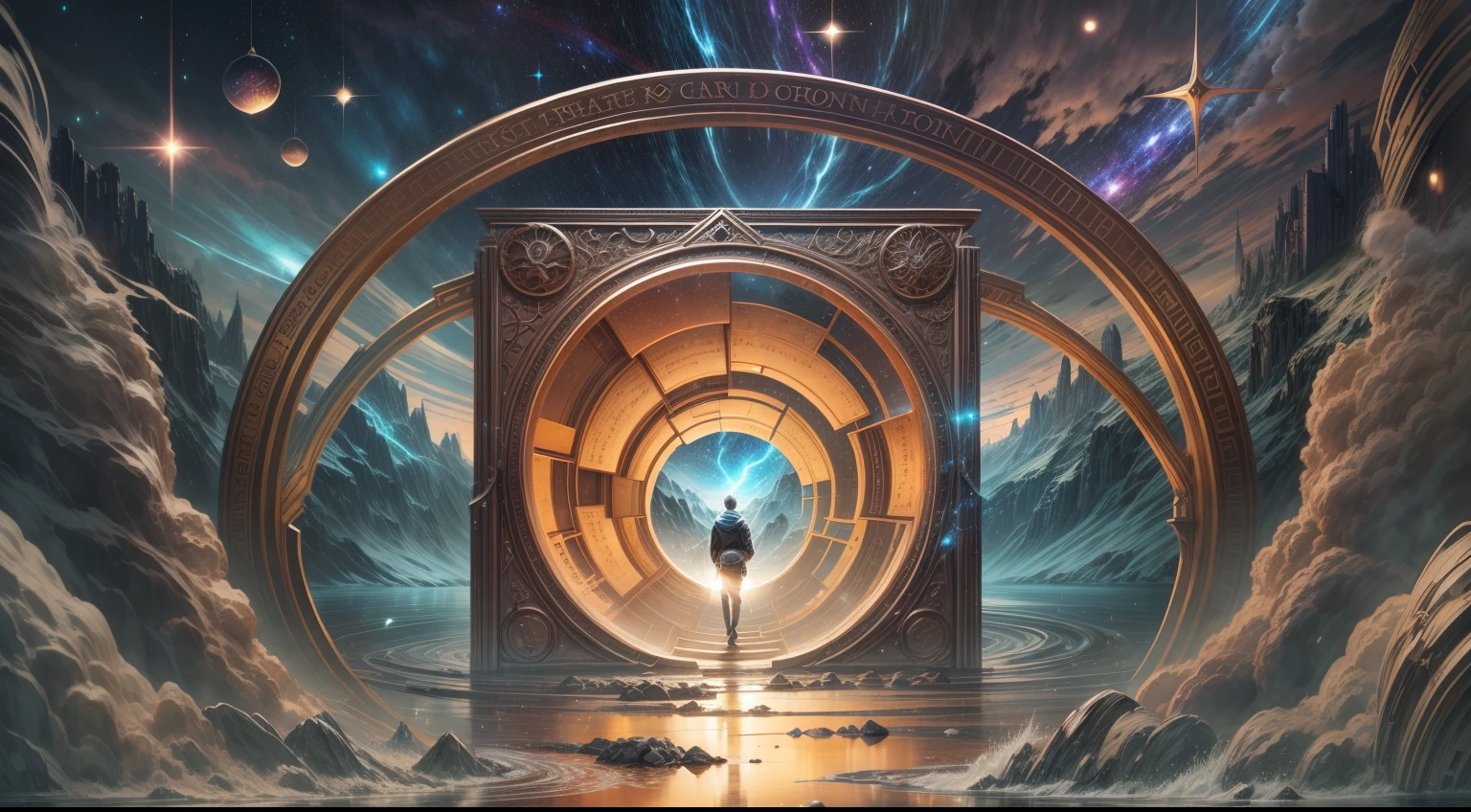 As he traveled back in his past, someone meets him in a Chronos Portal, river, galaxy, prodigal son, unknown path