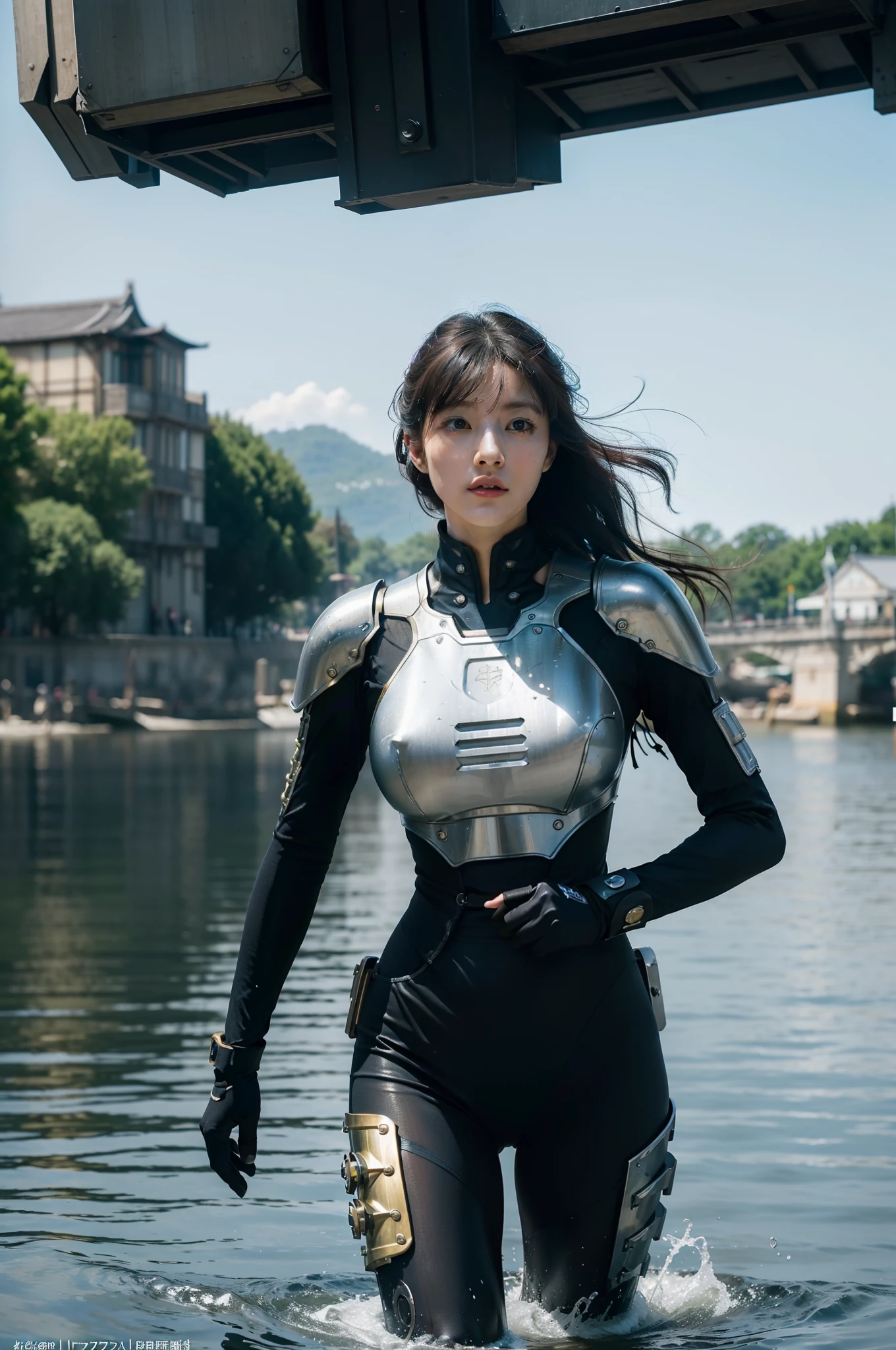 (Extremely detailed Cg Unity 8K wallpaper),(((Masterpiece))),(((Best quality))),((Ultra-detailed)),(Best Illustration),((An extremely delicate and beautiful)),Dynamic Angle,Wind,classic,Spring,(Detailed light),(Sunlight),Beautiful and delicate water,(Painting),(Sketch),(full bloom),(Shine),From the movie《New Century Evangelion》，Black Themes，Best quality,Masterpiece,Realistic,professional,Vivid colors,Ultra-fine painting,Portrait,anime big breast,Photogram,number art,Fantasyart,3d graphic,Cinematic_lighting,Strong_rim_Light,rim-light,Ambient_Light,Tyndall effect,moodylighting,Huge_filesize,Real,Male pervert,Mecha musume,Cyborg man,Tights combat suit,power armour，Cut clothes，Japanese_Armor, Steampunk style, Futuristic combat-ready motorboats skim the water with a ferocious presence. Intricate gears and brass fittings adorn its hull, Showcasing the perfect blend of advanced technology and Victorian aesthetics. This realistic masterpiece glitters in the sun, ready for action.