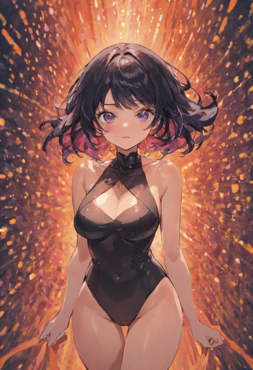black hair,big breasts,Super model,Surrealism, 8k, super detail,No cloth