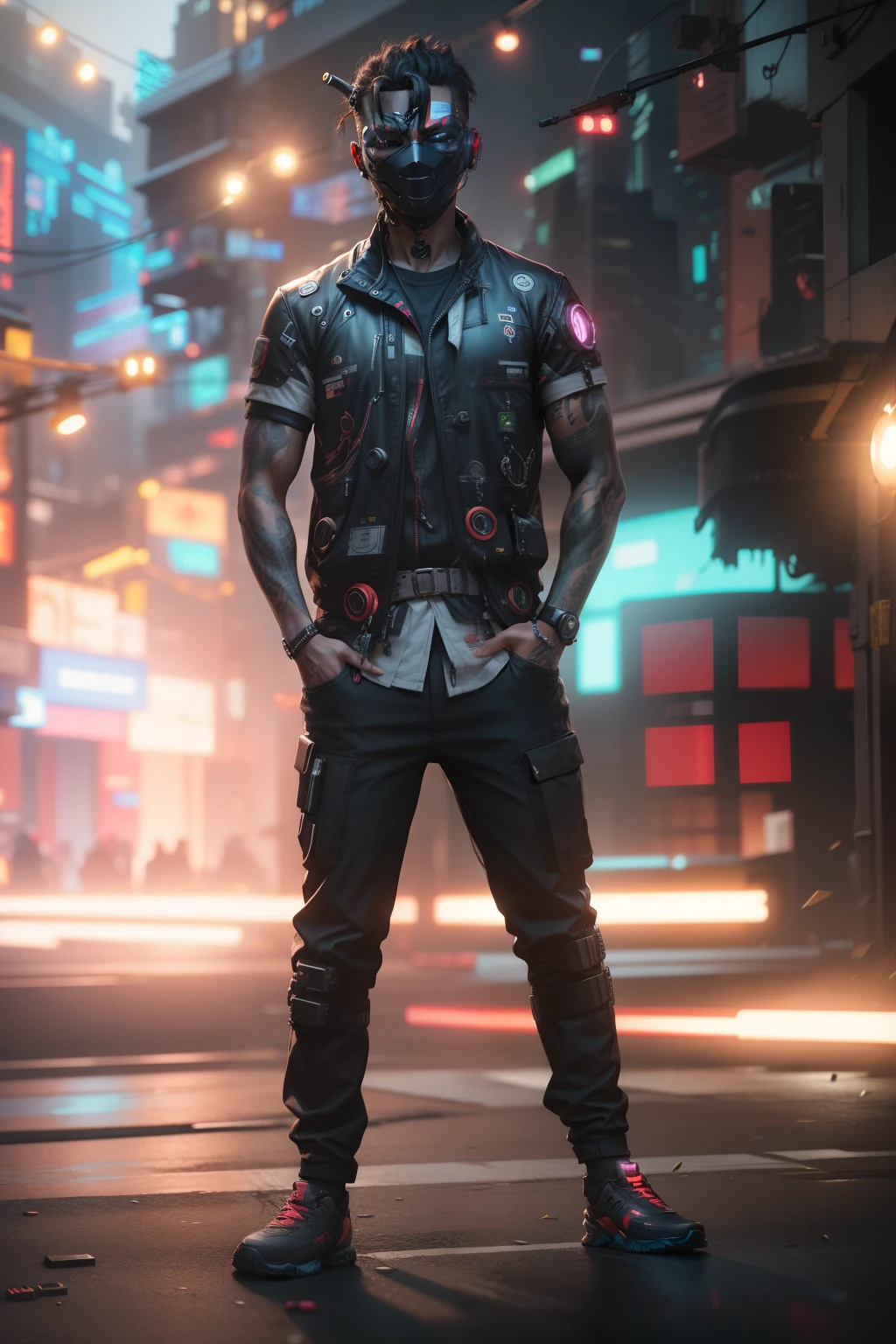 Change cyberpunk background realistic face 8k ultra realistic