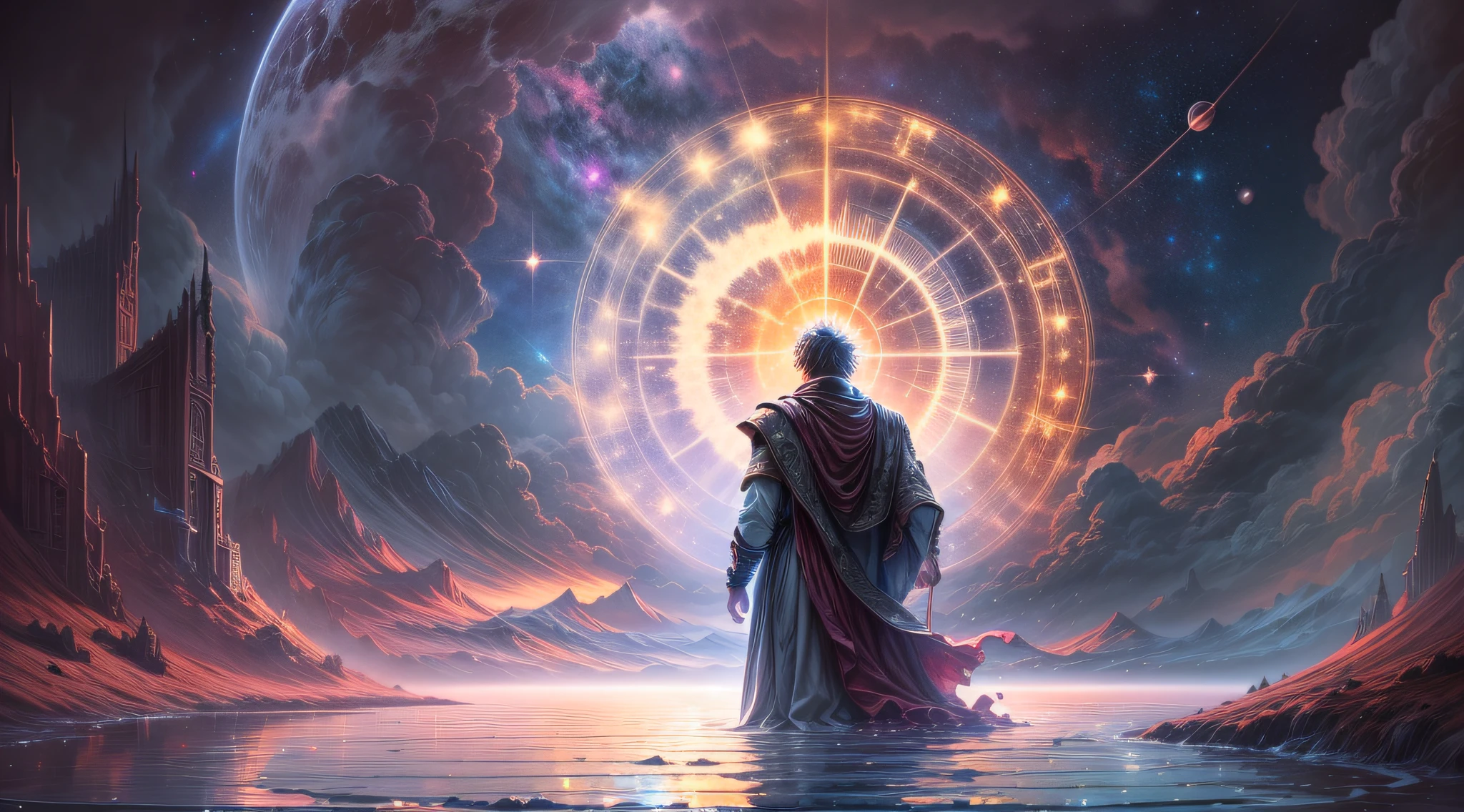 As he traveled back in his past, someone meets him in a Chronos Portal, river, galaxy, prodigal son, unknown path
