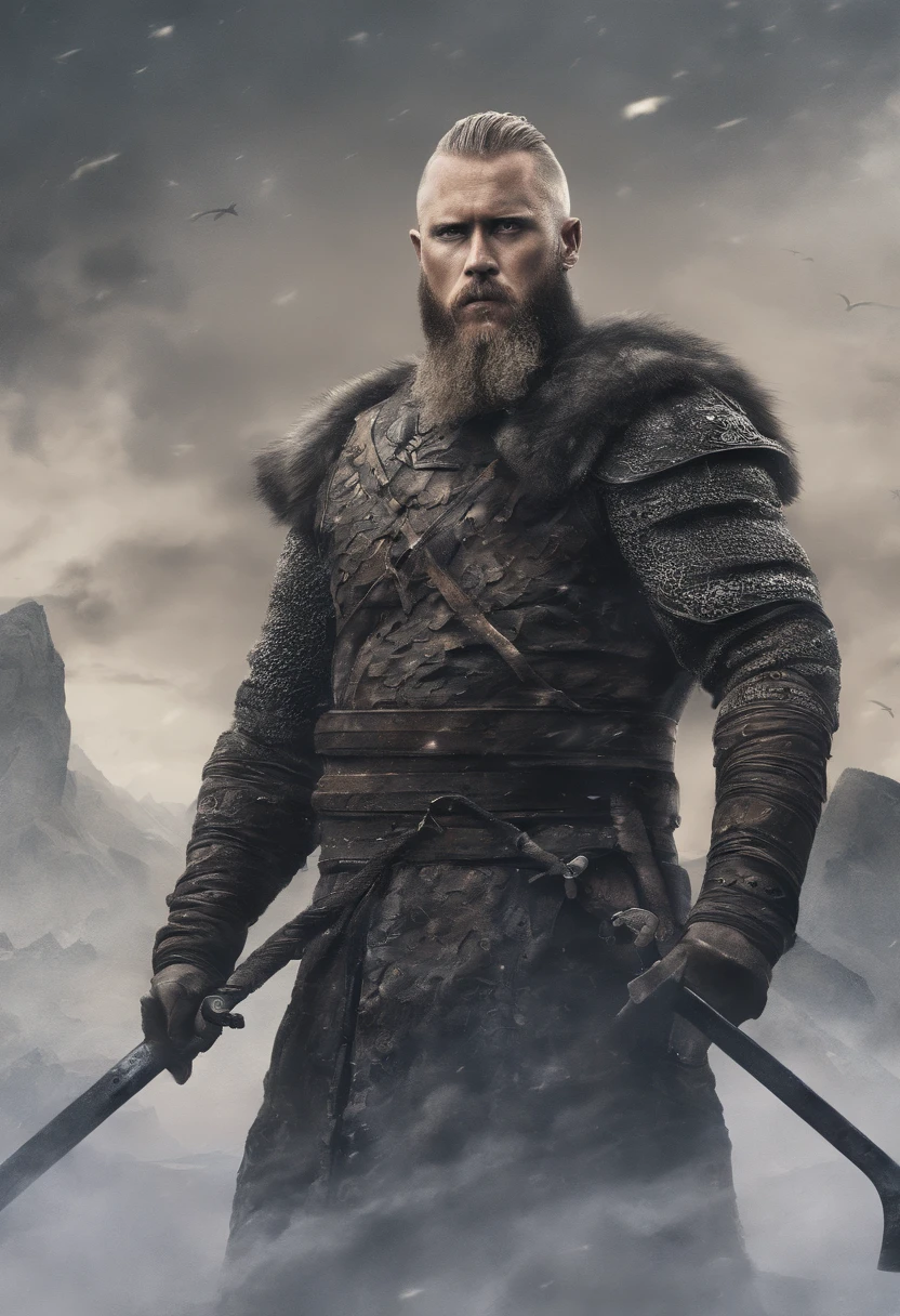 Imagem de Ragnar em um confronto de espada com o Soberano Fro