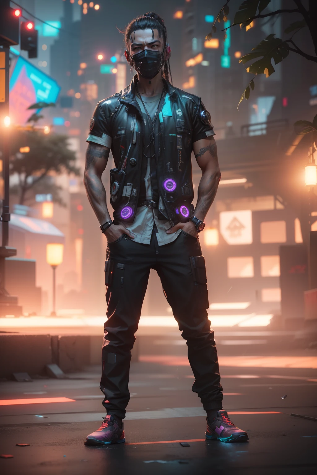 Change background, cyberpunk , handsome boy , realistic face , 8k , ultra resolution