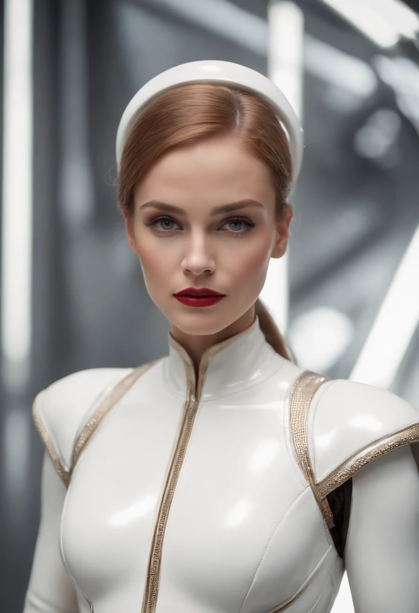 (((Buck Rogers 1979 series ‧ Science fiction))), Personagem Buck Rogers, White clothing with space character, Vogue Italy, Futuristic, Editorial de Moda, shot on Hasselblad H4D 200MS Digital Camera, (((ultra realistic))), (((super detalhado))), foto natural, filmed on a professional camera, Corte nos EUA, HDR, 8k