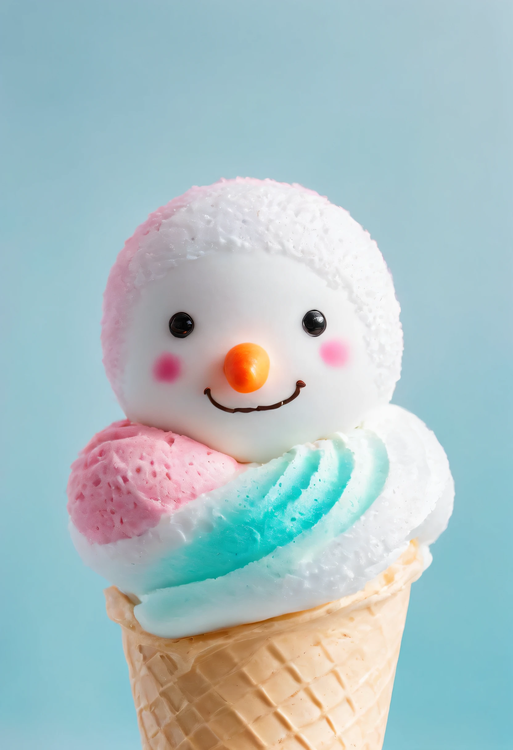 ((Colorful cute girl snowman soft-serve ice cream)):1.5、Realistic,ultra-detailliert,super detailed skin,light glow,Film grain,Expro II,Lens Flare,Sharpen,cinematic shadow