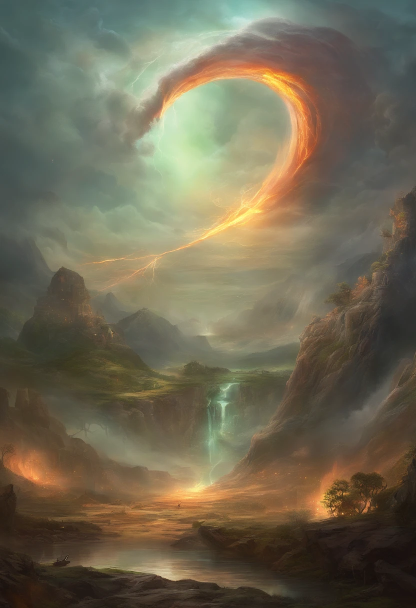 top-quality, masterpiece, ultra-detailliert, Giant tornadoes and demonic spirits, Wasteland, Vast, forceful, uncultivated々Right