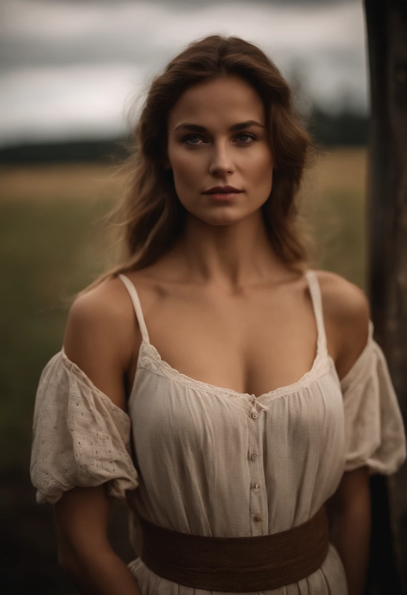 farm girl showing breasts