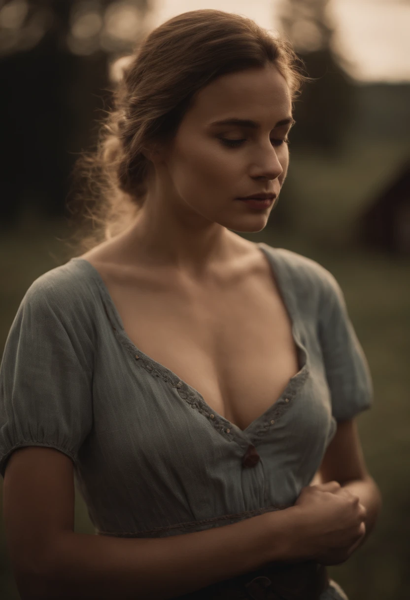 farm girl showing breasts