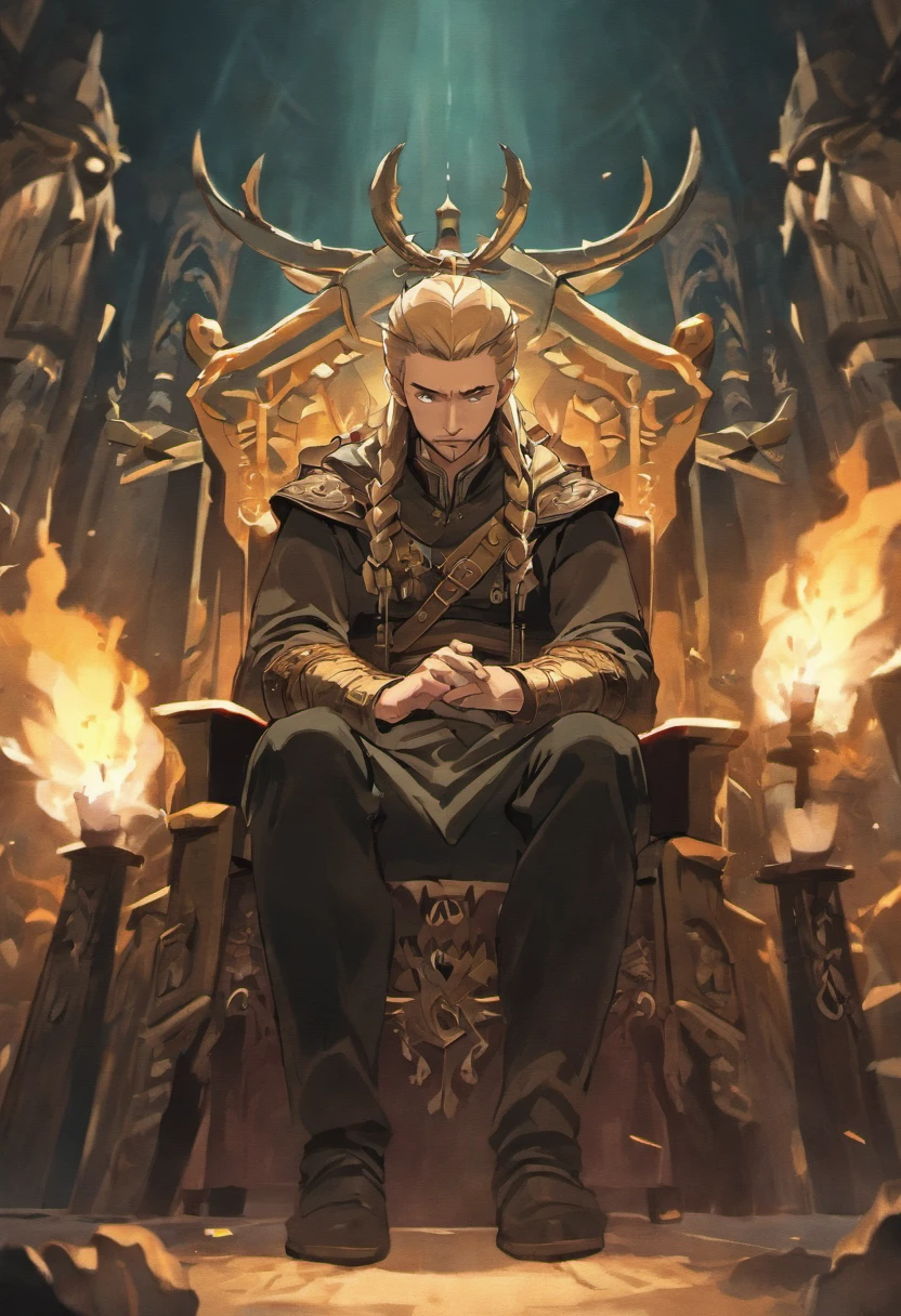 imagem do viking Ragnar sentado na cadeira assinando um papel