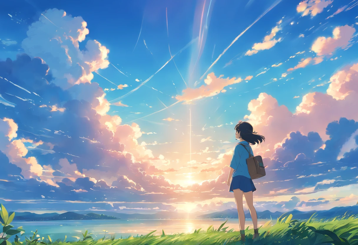 beautiful blue sky with clouds