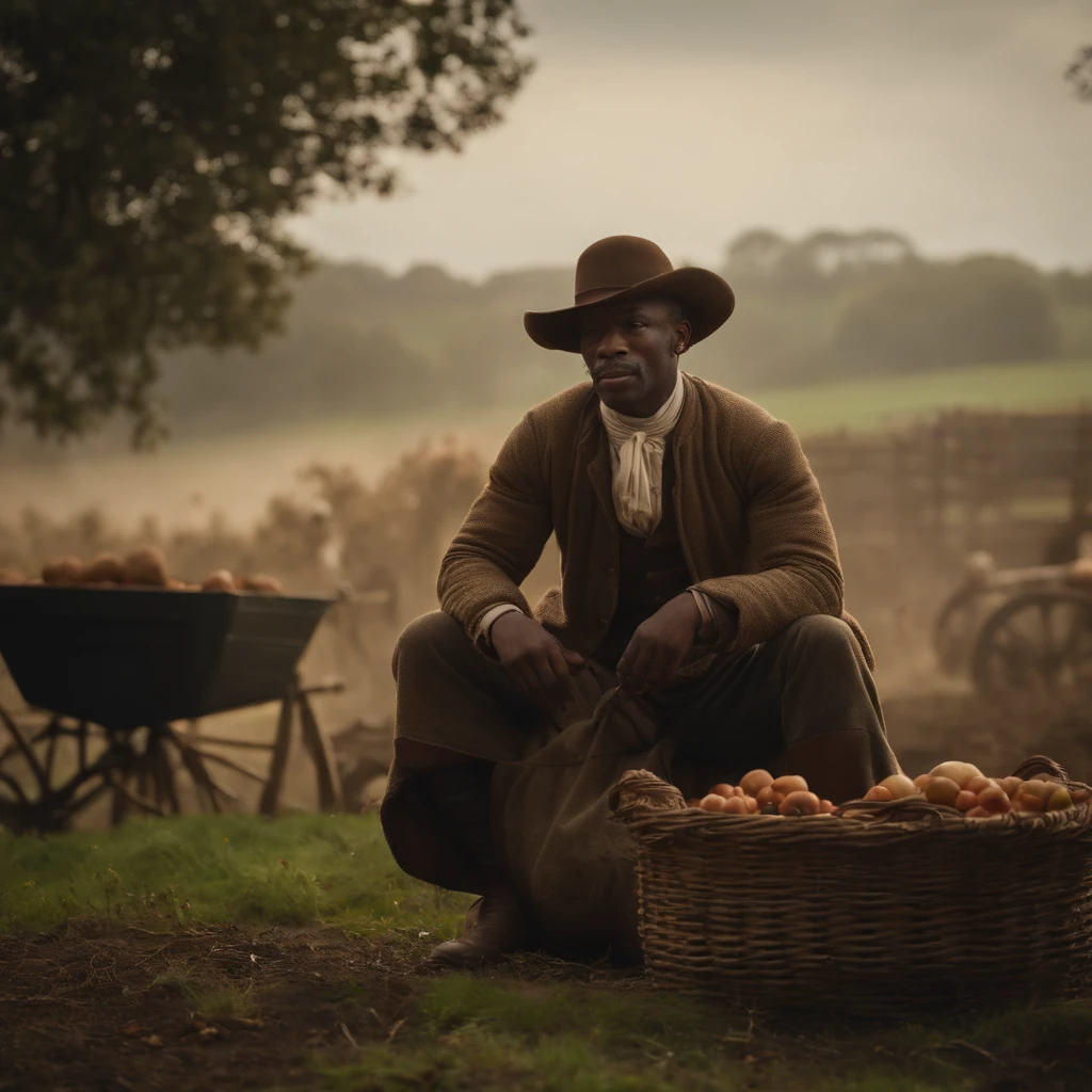 ((best quality, 8k)), ((samuel ball a rich blackman farmer, born in 1764 ))