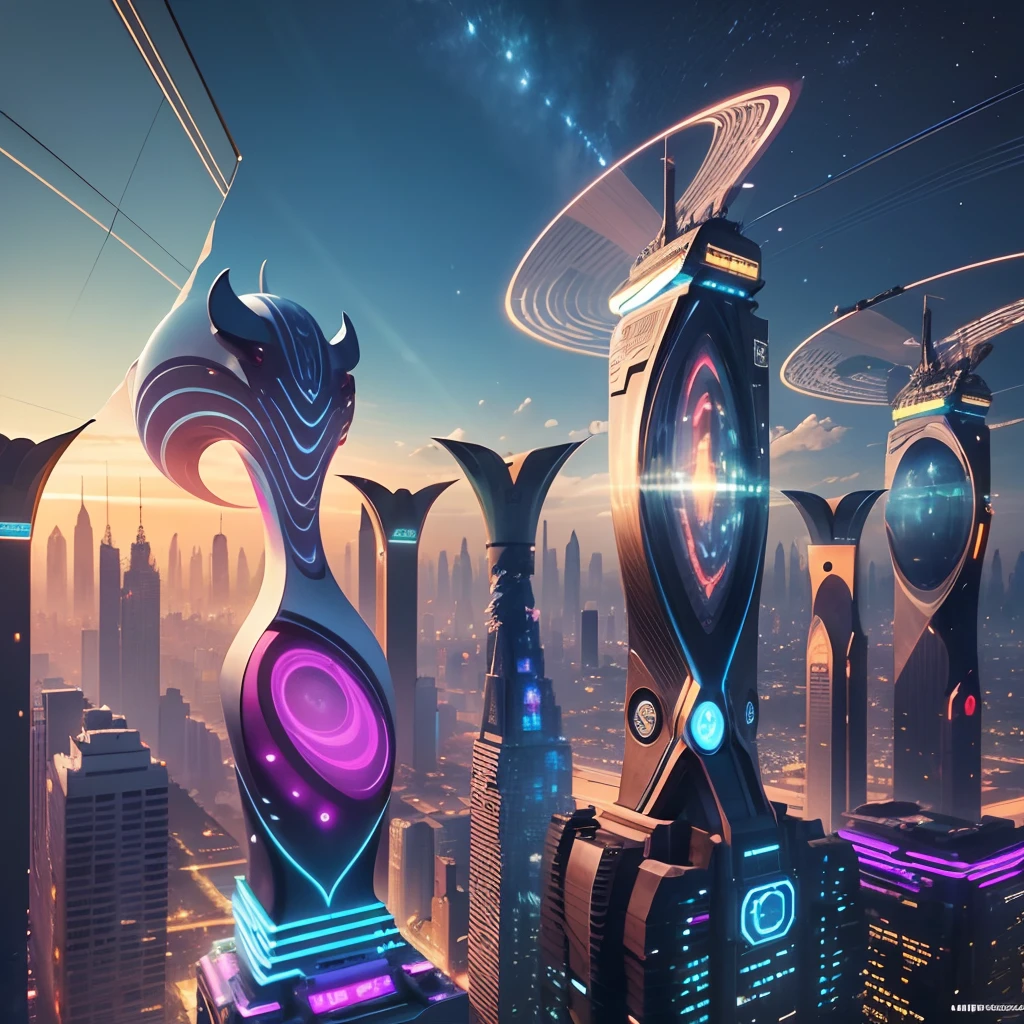 Enter a fascinating vision of the future through captivating futuristic imagery of the African city designed with African designs,african designed sculptures, Africa designed infrastructure, African designed spaceships, pierce the sky, The vibrant lights of the city that never sleeps. In the midst of a bustling cityscape, high-tech buildings, Its architectural marvels with african designs are enhanced in a futuristic style,The city is full of life,Full of life,Full of wealth。,Full of luxury。,Full of technology。。, State-of-the-art technology blends seamlessly with traditional African luxury urban structures. This stunning work of art, ,African beauty masked with highly detailed metallic and marble glossy features, use Pixai to bring powerful AI models to life, Show the limitless creativity and possibilities of our imagination. Experience the future of the cityscape at Pixai,Immerse yourself in a visionary world of art, cinematic lighting, artgerm style, bright vibrant colours, with iridescent light, highly realistic shot, highly realistic images, --auto --s2