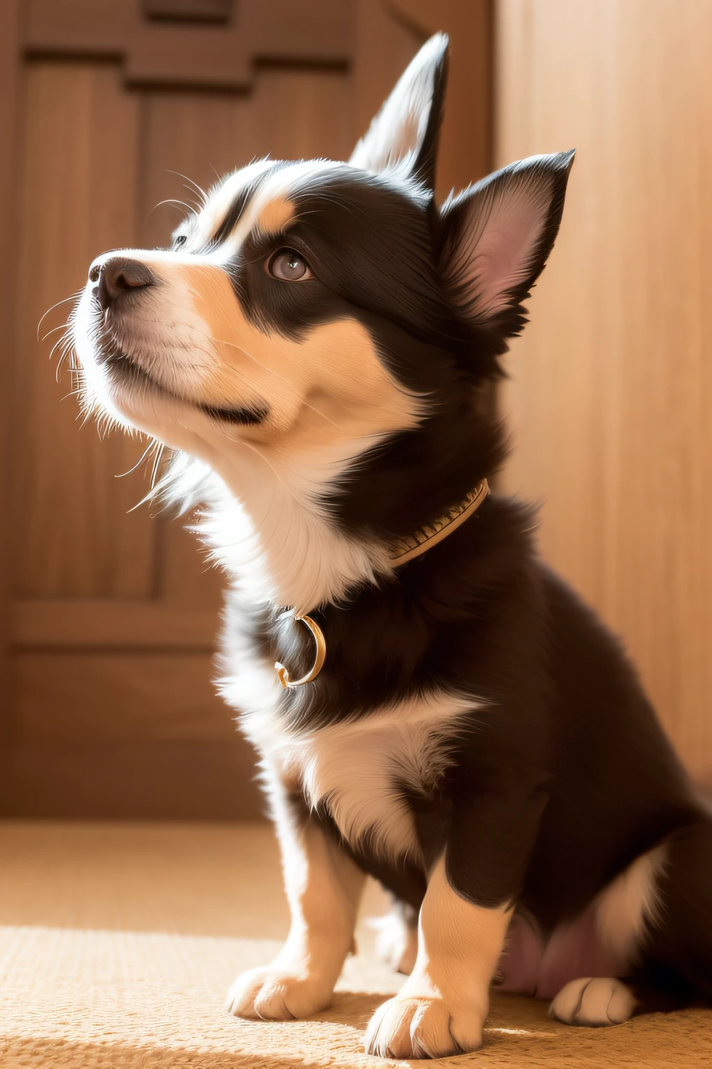 beautiful Mastín tibetano dog puppy is depicted on an oil canvas, cada pincelada cuidadosamente trazada revela su belleza y encanto. Su suave, Shiny coat blends into warm, Tonos vibrantes, like the gold of the sun that caresses his back and the dark brown that adorns his ears and eyes.. The puppy's gaze radiates joy and tenderness, reflejando la lealtad y el amor incondicional que nos dan nuestras mascotas. Meticulous details highlight his wet and playful nose, its small but strong legs, Listo para explorar el mundo con entusiasmo. In this oil painting, Se captura la esencia de la nobleza canina, Conveying the happiness and deep connection we share with our faithful companions