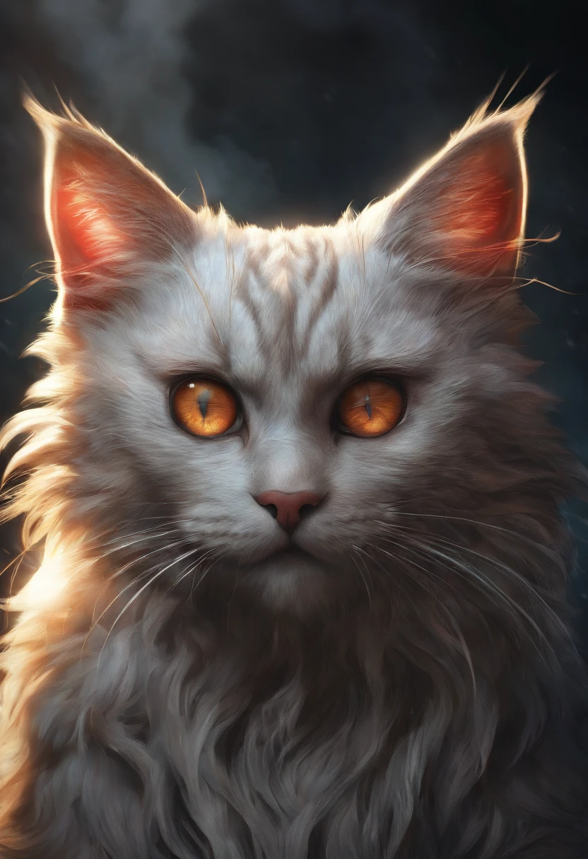 a close up of a cat with a fire in its eyes, warrior cats fan art, the dark god of cats, cat from the void, demon cat, amazing wallpaper, 4k detailed digital art, warrior cats, 4k highly detailed digital art, wallpaper 4k, wallpaper 4 k, profile picture 1024px