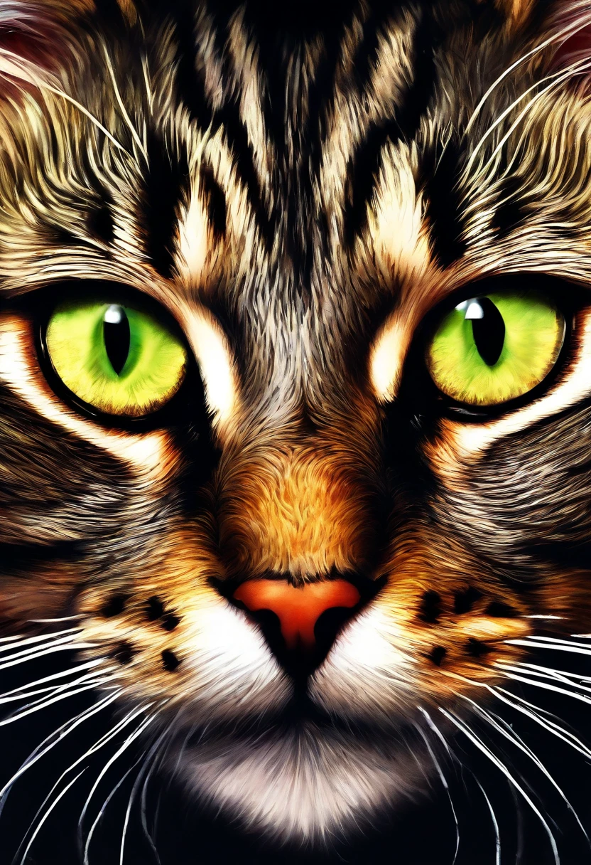 a close up of a cat with a fire in its eyes, warrior cats fan art, the dark god of cats, cat from the void, demon cat, amazing wallpaper, 4k detailed digital art, warrior cats, 4k highly detailed digital art, wallpaper 4k, wallpaper 4 k, profile picture 1024px