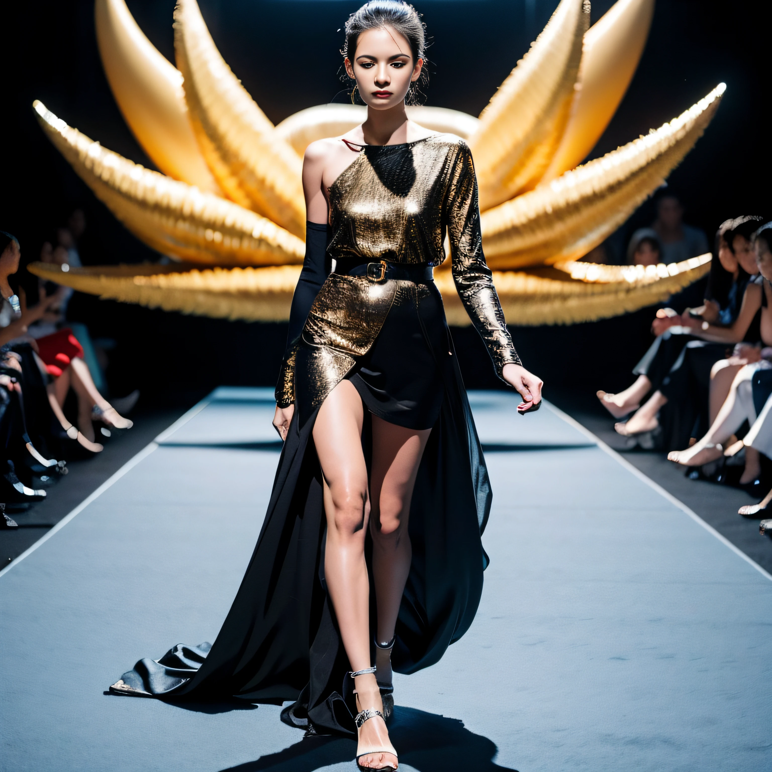 Full-length model on the catwalk
