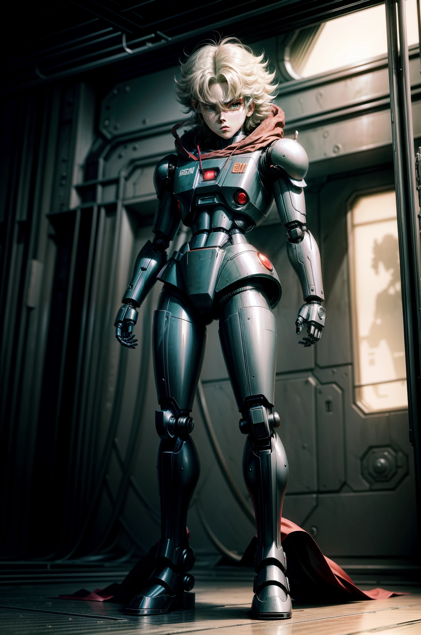 Full Body Shot, Robot estilo anime de los 90 hecho de partes de computadora. al estilo del anime vintage de los 90, AKIRA. anime line art.