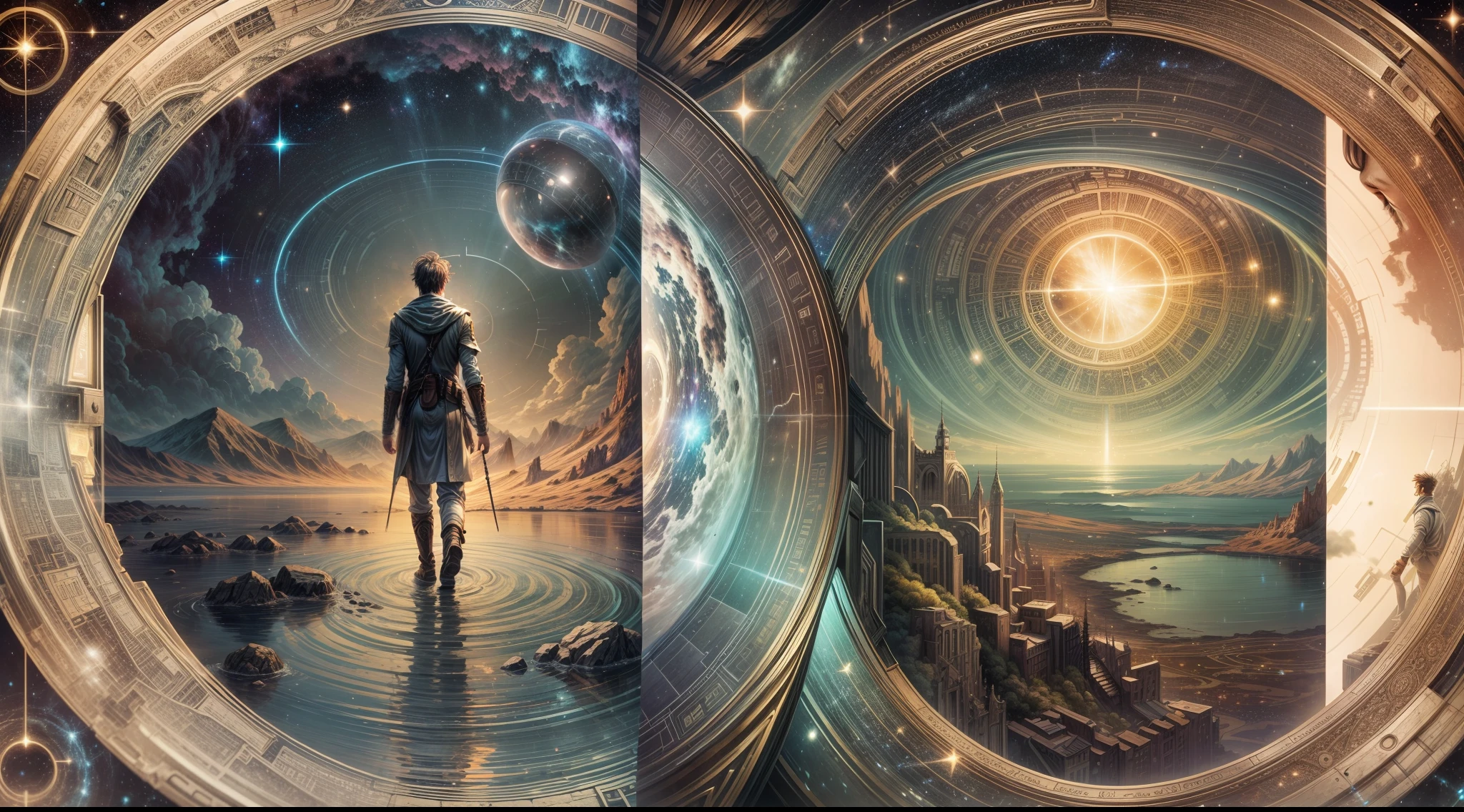 As he traveled back in his past, someone meets him in a Chronos Portal, river, galaxy, prodigal son, unknown path
