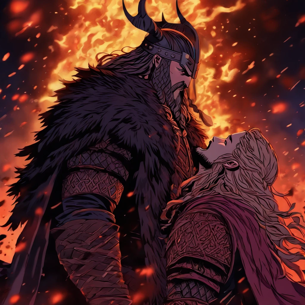 imagem ragnar lothbrok lamentando a morte de Thora