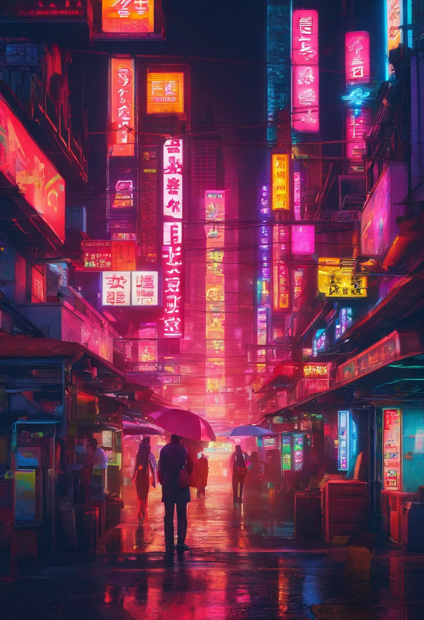 Cyberpunk-style Yokohama city